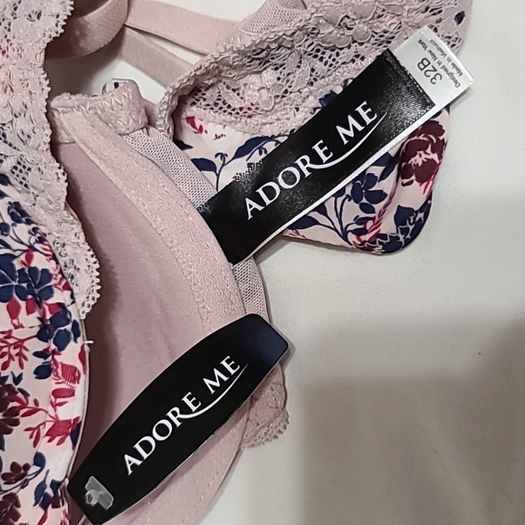 NWT Adore Me floral racer back bra with front closure 32b - Picture 3 of 3